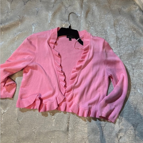 Talbots Pink Knit Sweater with Ruffle Trim small - Picture 1 of 4